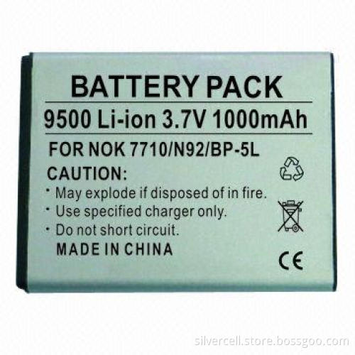 Li-ion Battery for Nokia BP-5L, with 1,000mAh Capacity